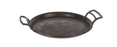 Round Black Tray with Handles SM