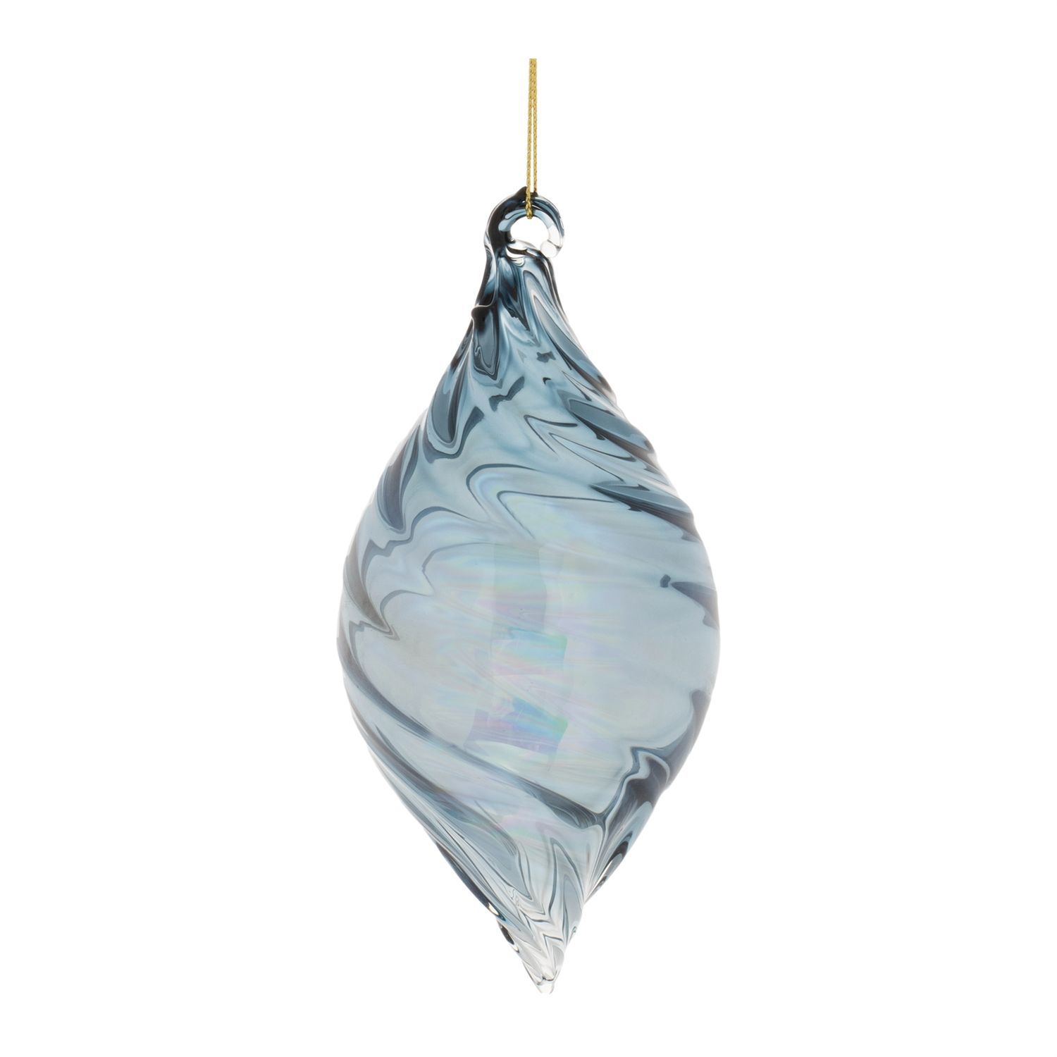 Blue Glass Ornament Tear-shaped