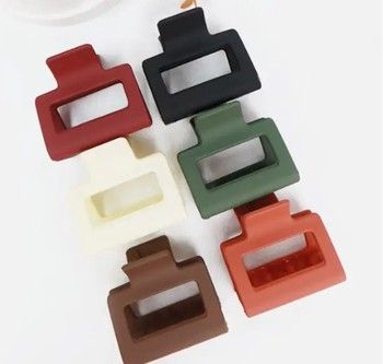 Matte Mini Cut Out Rectangle Hair Claw - Assorted Singles