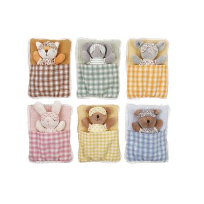 *Plush Animal with Sleeping Bag &amp; Eye Mask, Set of 6, 6 Styles