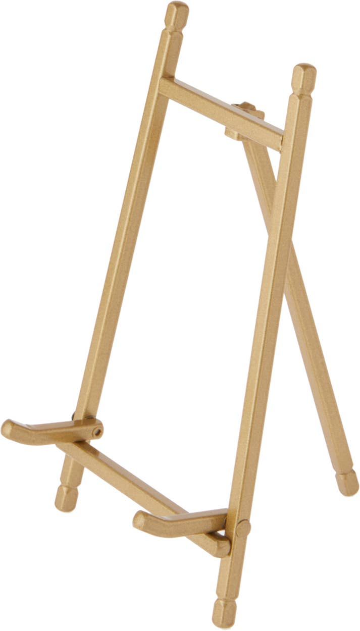 Bard's Satin Metal Easel, 7" H x 4.25" W x 4.5" D, Color: Gold