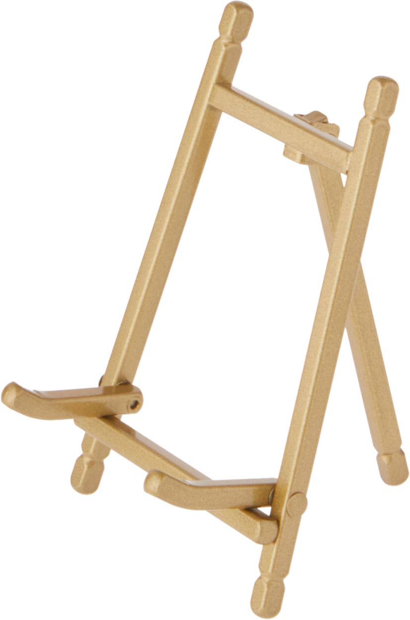 Bard's Satin Metal Easel 5" H x 3.375" W x 3.5" D, Color: Gold