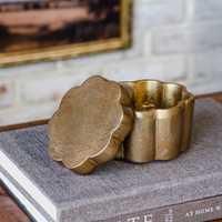 Antique Gold Flower Box 4.25"
