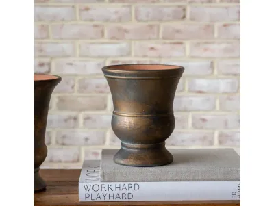 7.7" Antique Bronze Urn Planter