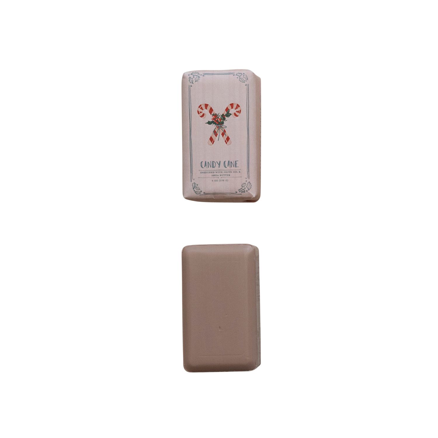 Candy Cane Scented Olive Oil &amp; Shea Butter Milled Bar Soap