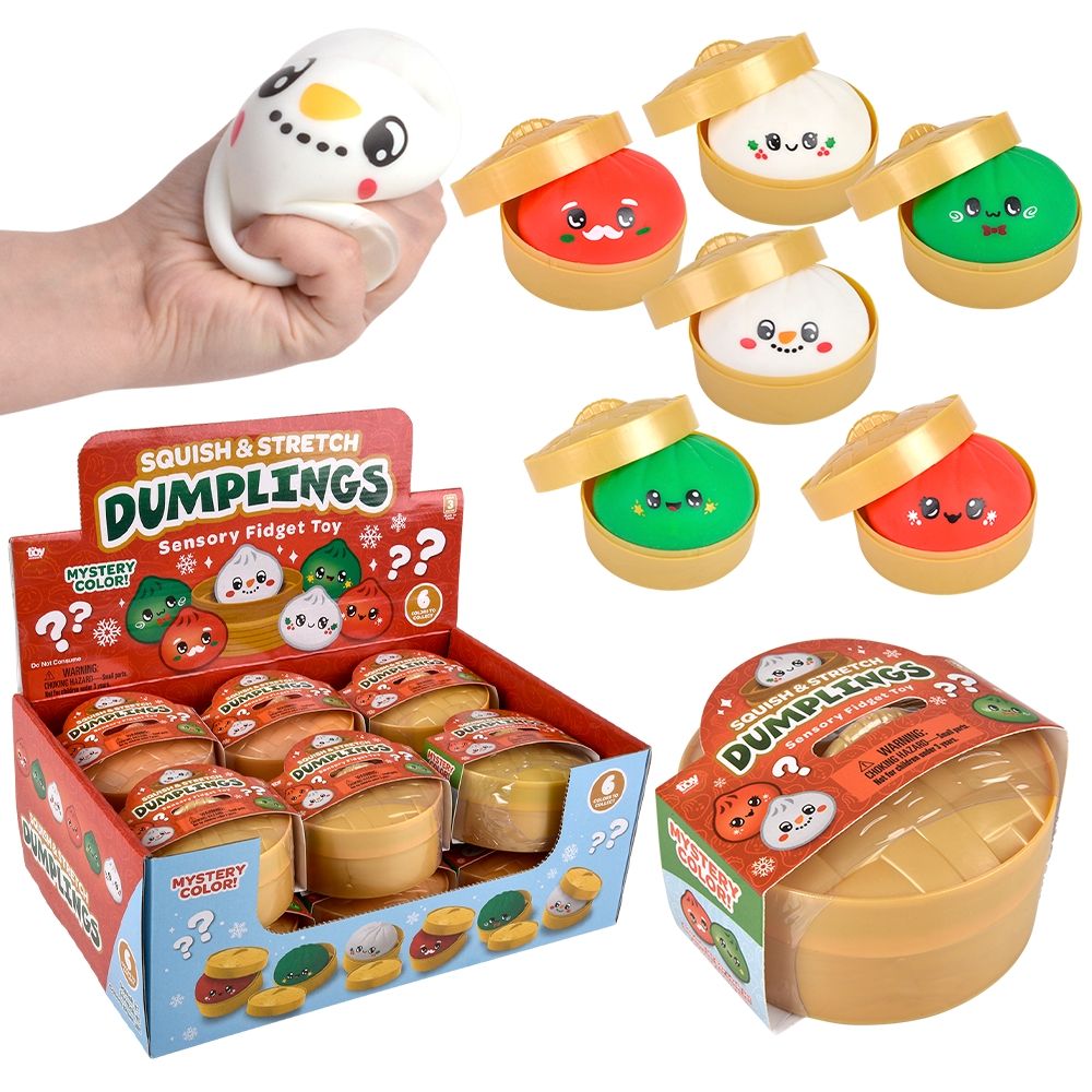 CHRISTMAS SQUISH AND STRETCH DUMPLINGS 3.5"