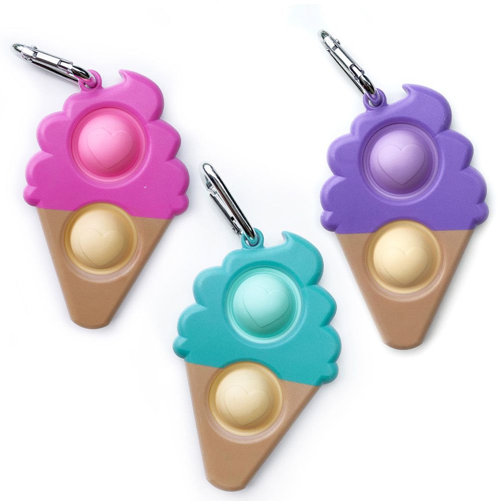 OMG Mega Pop - Ice Cream Cone Keychain, Color: Pink