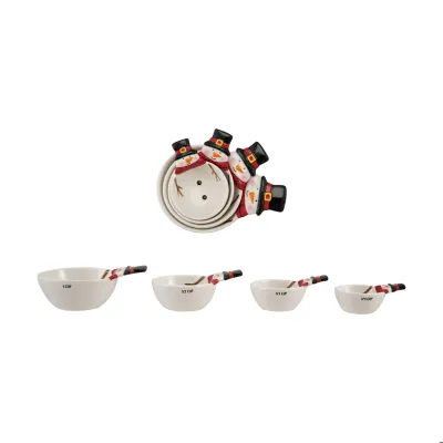 Ceramic Snowman Shaped Measuring Cups, Set of 4
