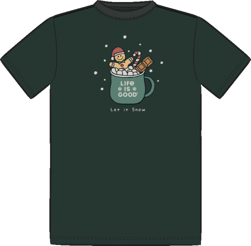 Life is Good Kids Let It Snow Cocoa Short Sleeve Crusher Tee, Size: XS