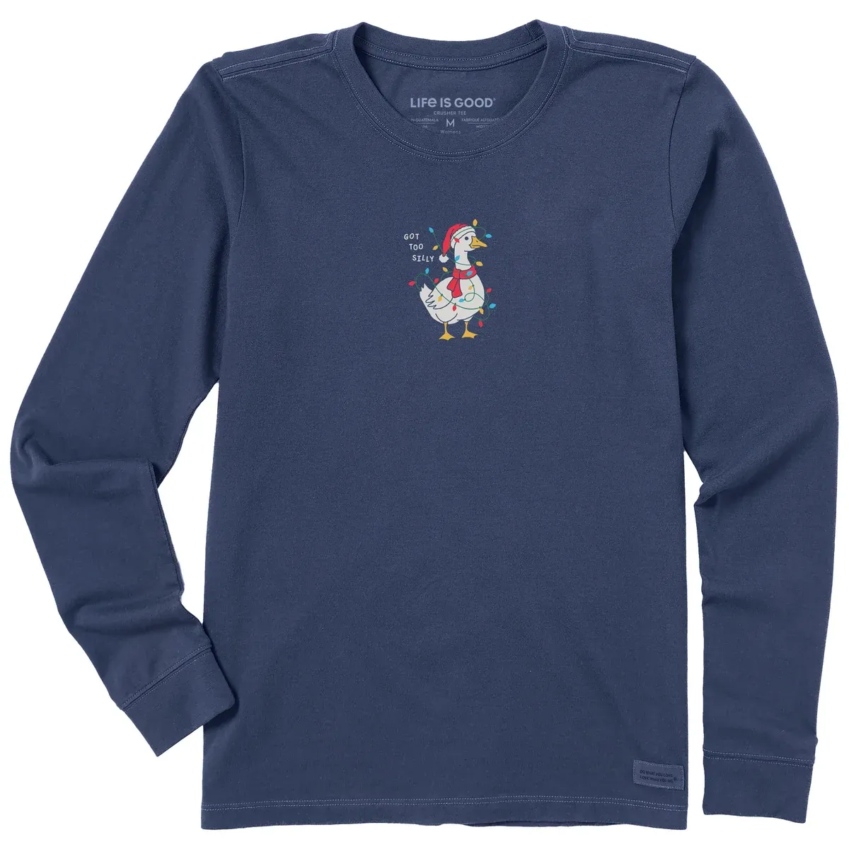 Life is Good Women's Got Too Silly Christmas Goose Long Sleeve Tee, Size: XS
