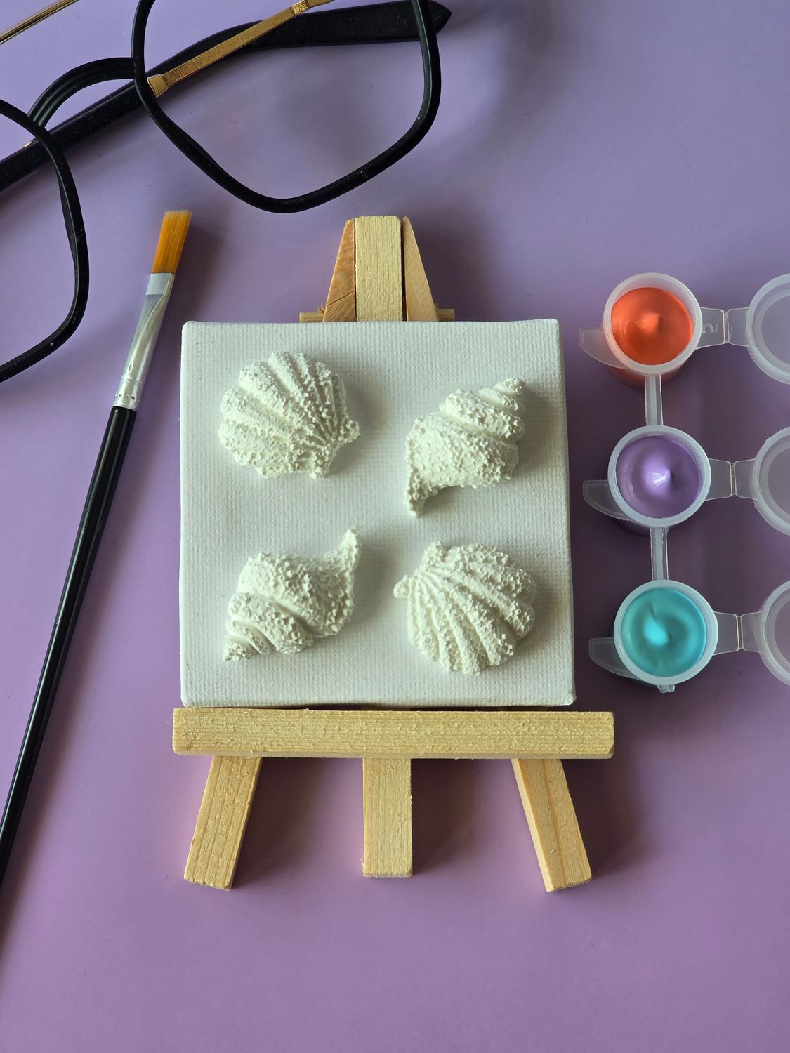 Mini muszelki – zestaw do malowania 3D na płótnie