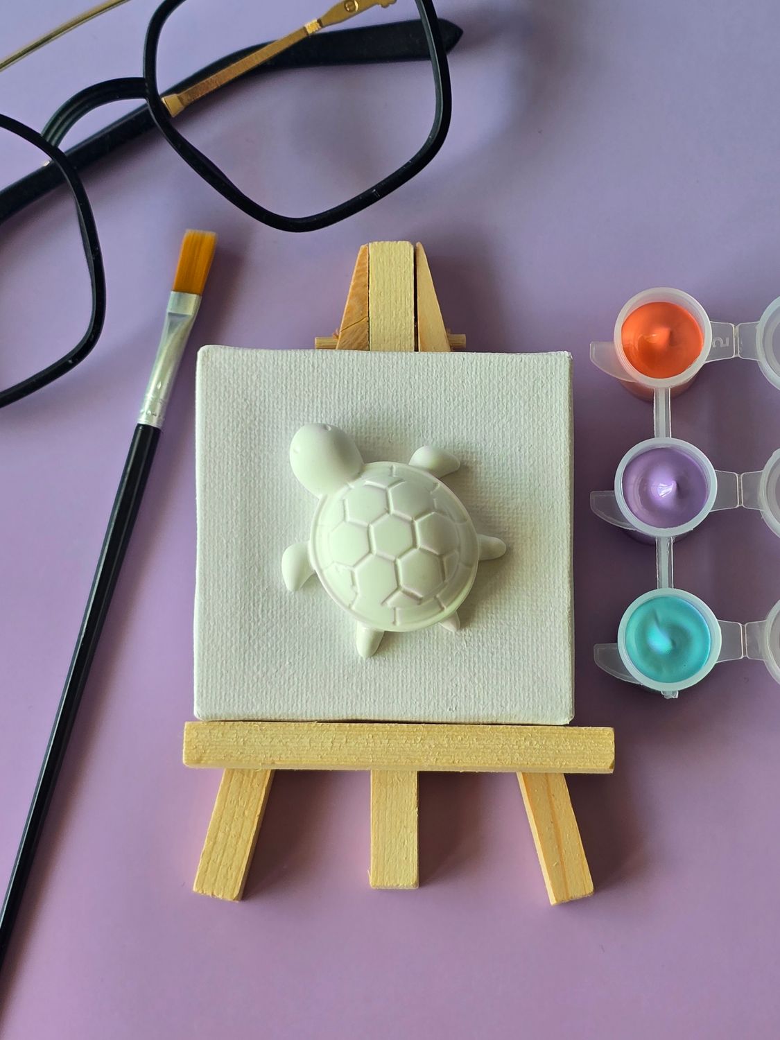 Mini żółw Renia – zestaw do malowania 3D na płótnie