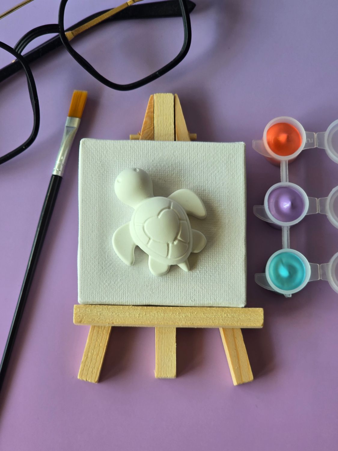 Mini żółw Kajtek – zestaw do malowania 3D na płótnie