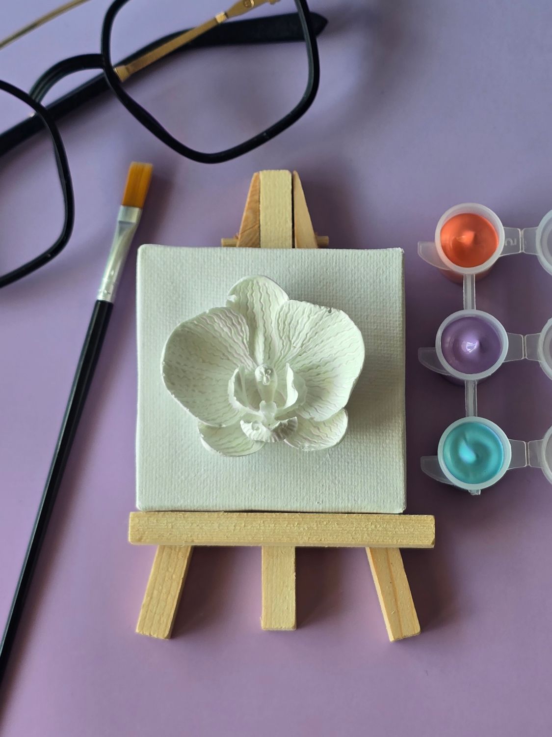 Mini orchidea – zestaw do malowania 3D na płótnie