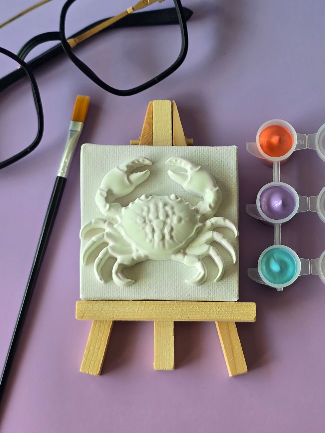 Mini krab – zestaw do malowania 3D na płótnie