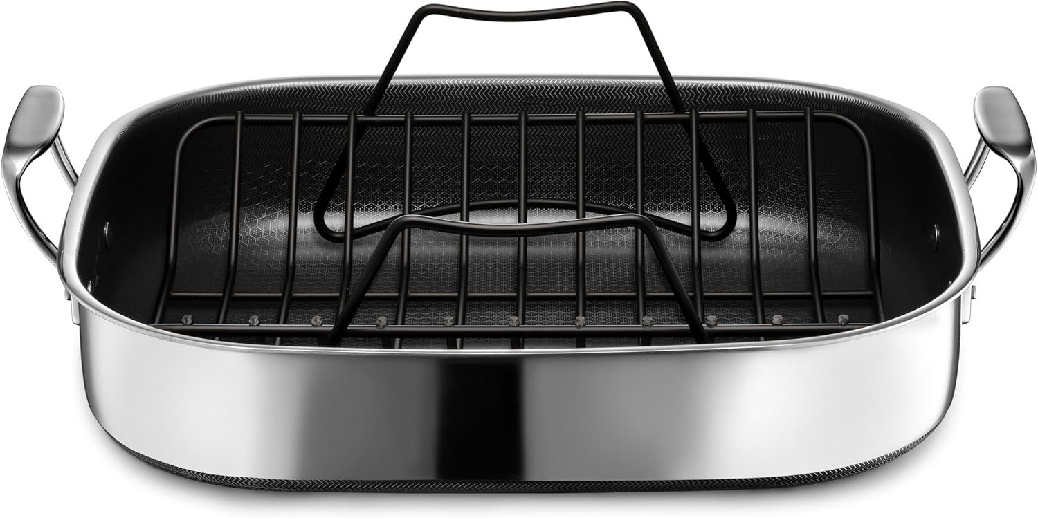 Extra-Large Hybrid Nonstick Roasting Pan with Rack – All Cooktops