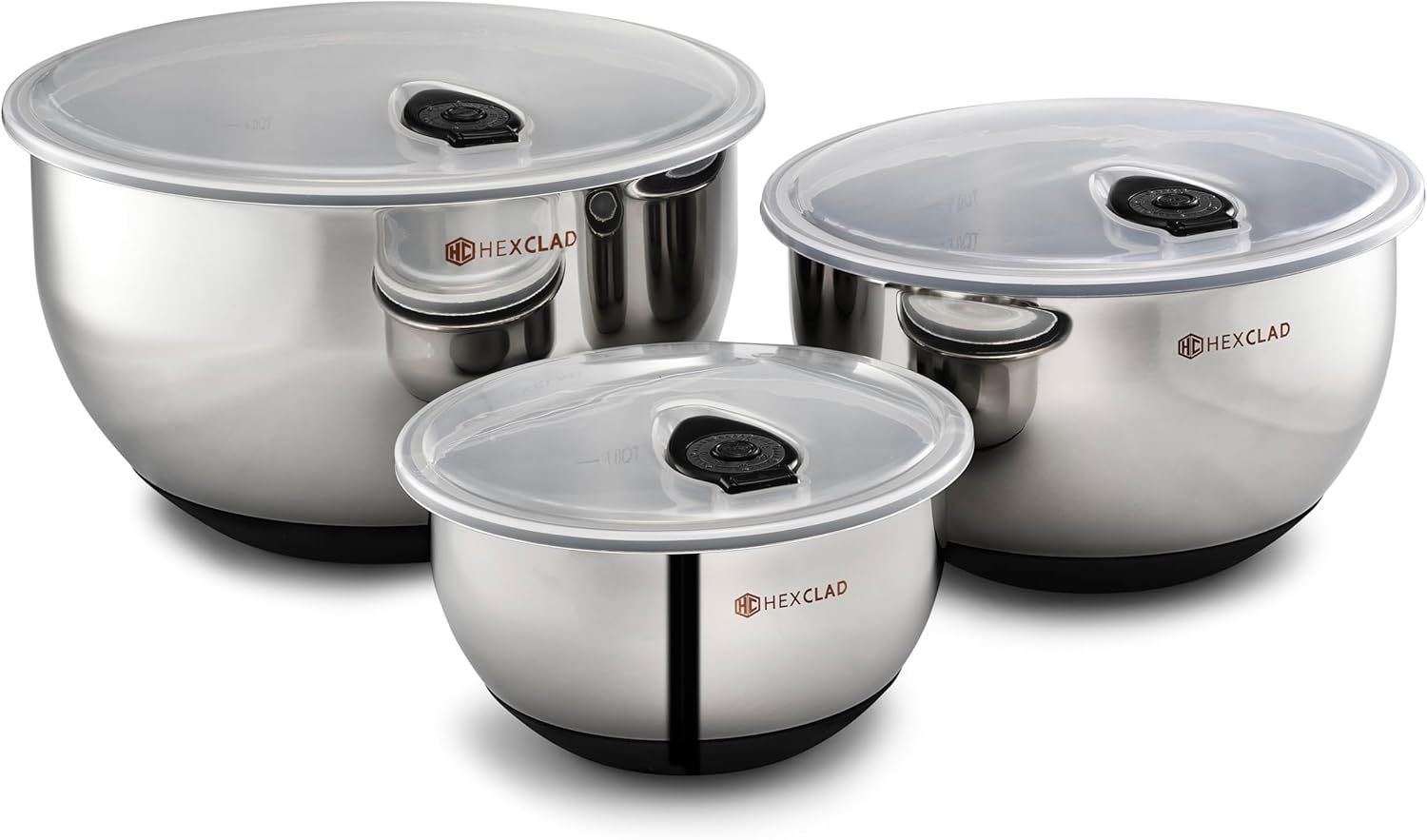 3-Piece Stainless Steel Mixing Bowl Set with Lids