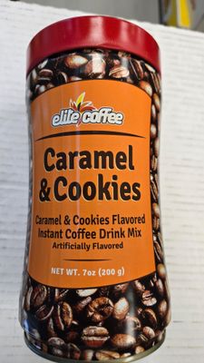 Elite, Nescafe Caramel &amp; Cookies Instant Coffee 7oz