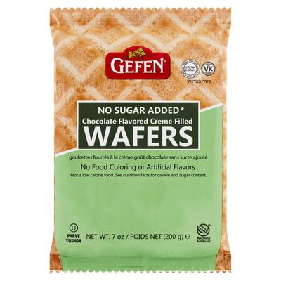 Gefen, Chocolate Wafers No Sugar Added, 7oz