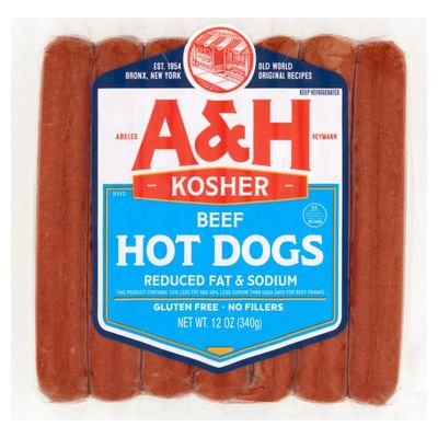 A&amp;H, Beef Hot Dogs, 12oz, Less Sodium
