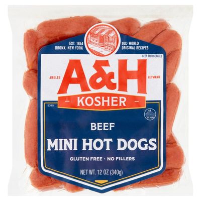 A&amp;H, Beef Mini Hot Dogs, 12oz