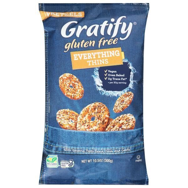 Gratify, GF Everything Thins Pretzels (gluten free)