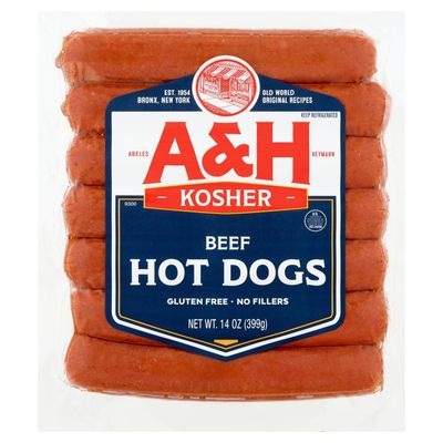 A&amp;H, Beef Hot Dogs, 14oz