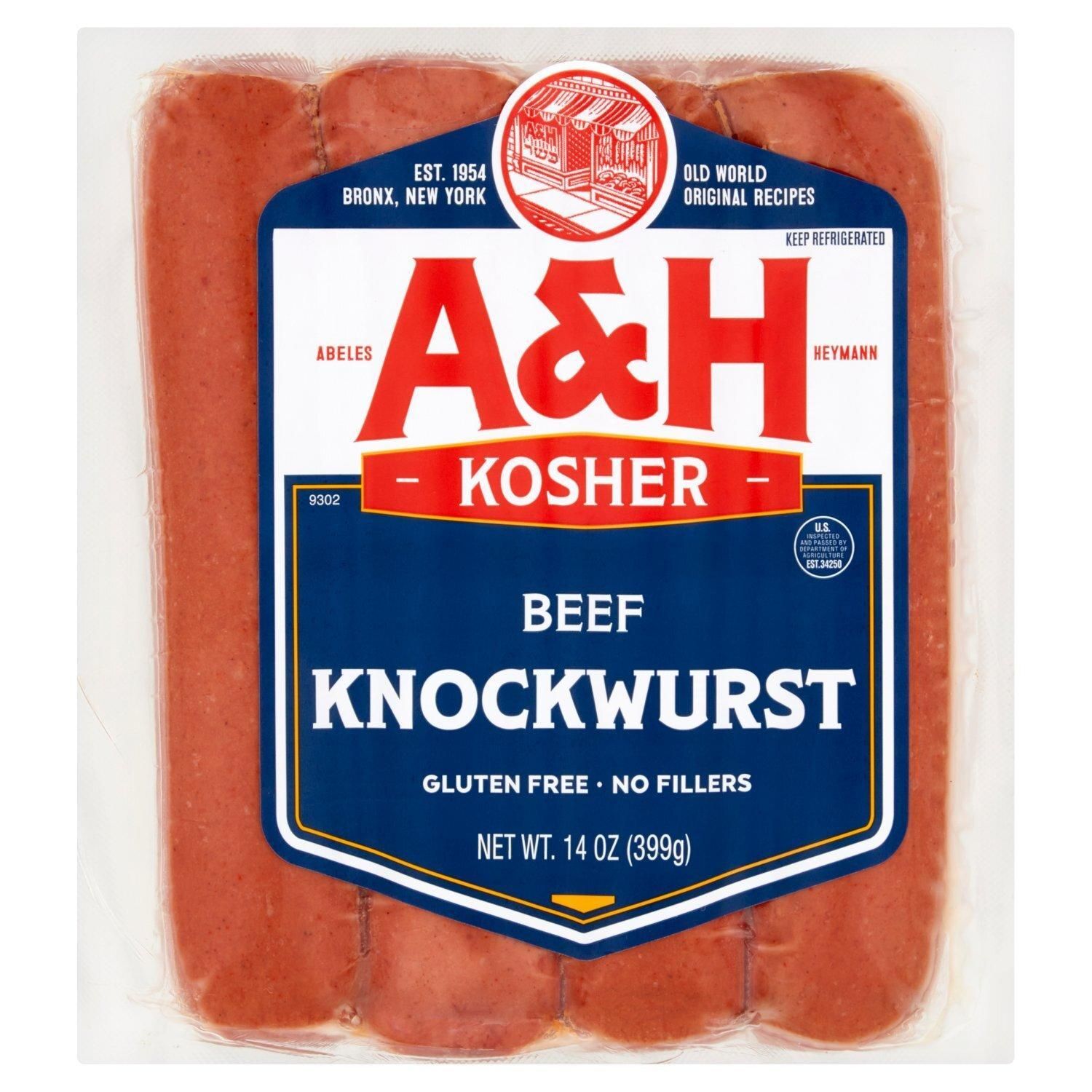 A&amp;H, Beef Knockwurst, 14oz