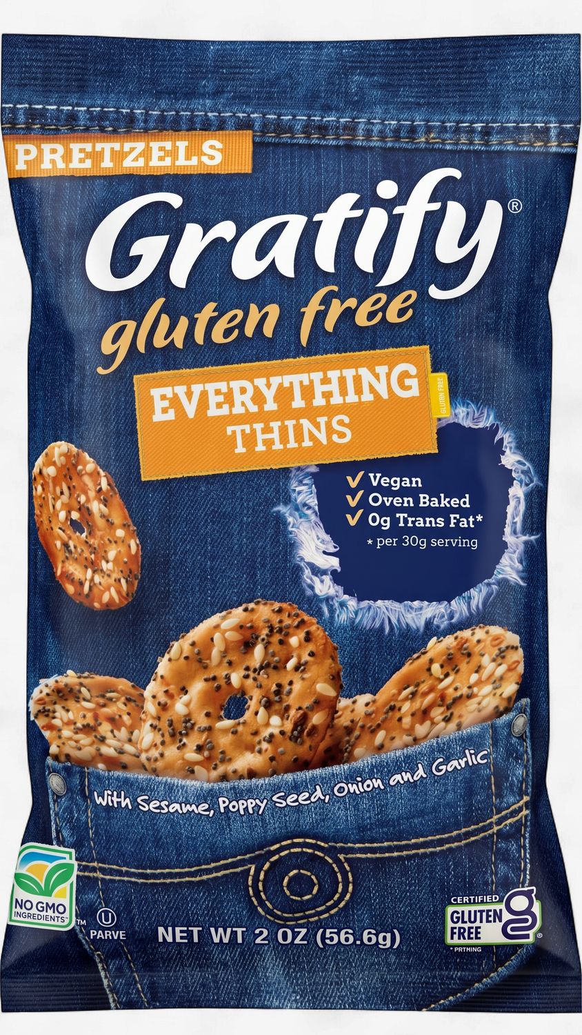 Gratify, GF Pretzels Everything Thins (gluten free)