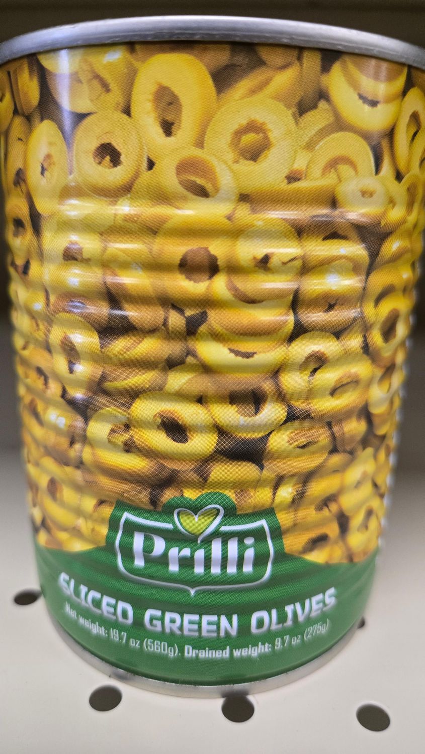Prilli, Sliced green olives