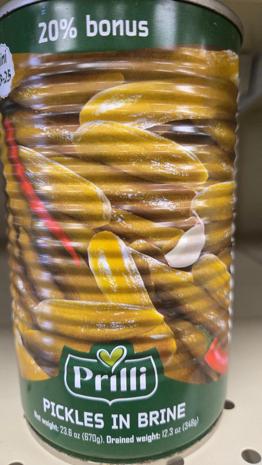 Prilli, Pickles in brine, 18-25, 20% more