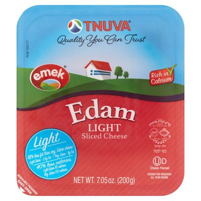 Tnuva, Edam Light Sliced Cheese, 7.05 oz