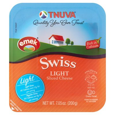 Tnuva, Emek Swiss Light Sliced Cheese, 7.05 oz