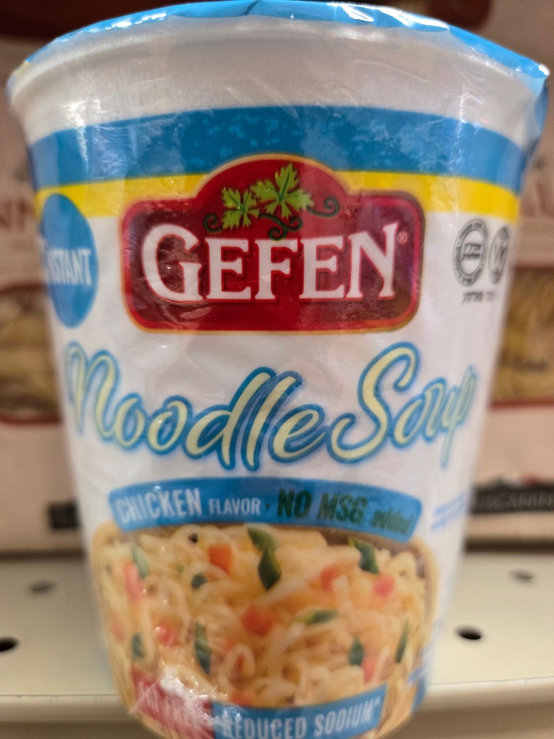 Gefen, Instant Chicken Noodle Cup no msg blue
