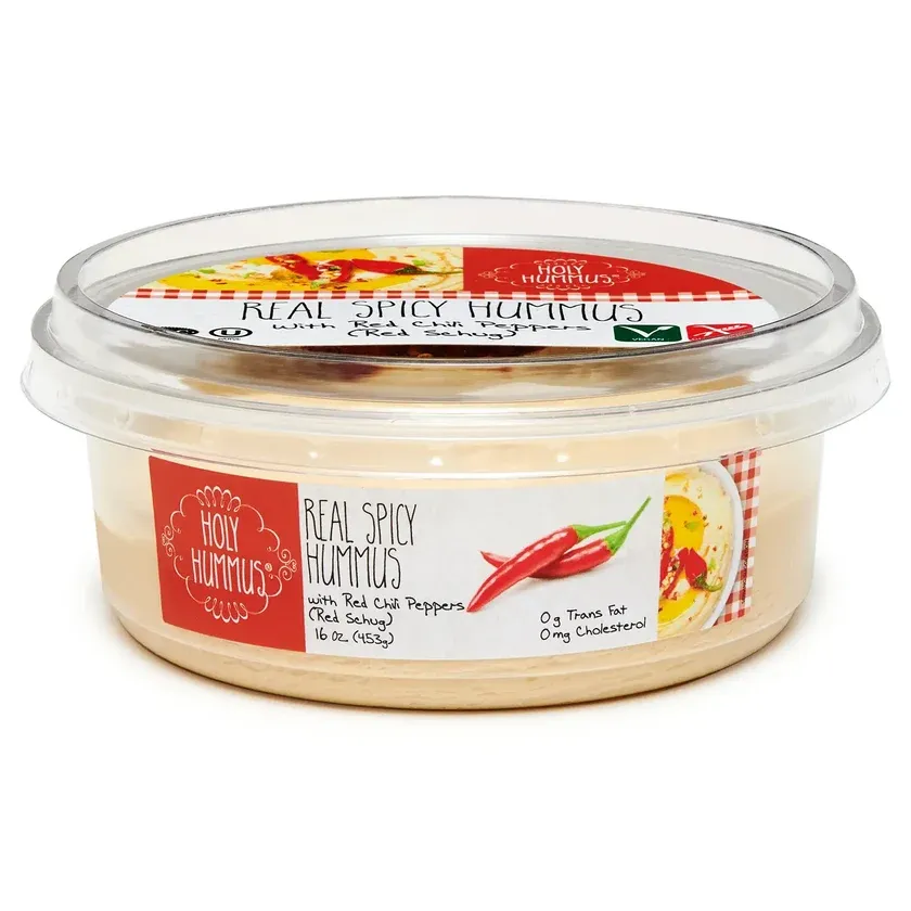 Holy, Hummus Real Spicy Hummus with Red Chili Peppers, 16oz