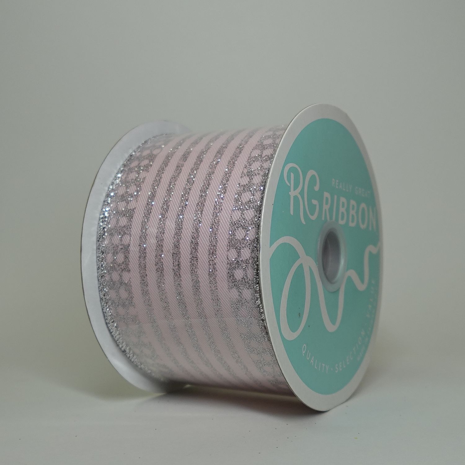 Wired vertical striped with small polka dot border glitter