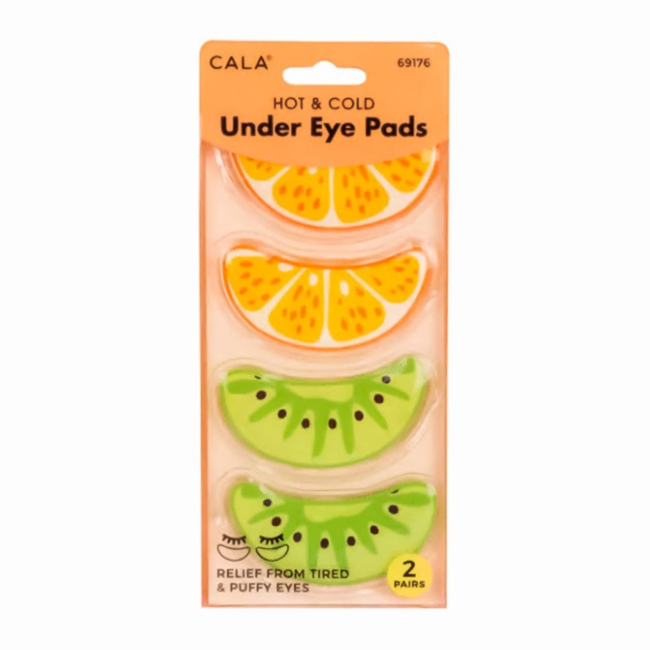 Hot and Cold Under Eye Pads 2 Pack, Pattern: Orange Kiwi