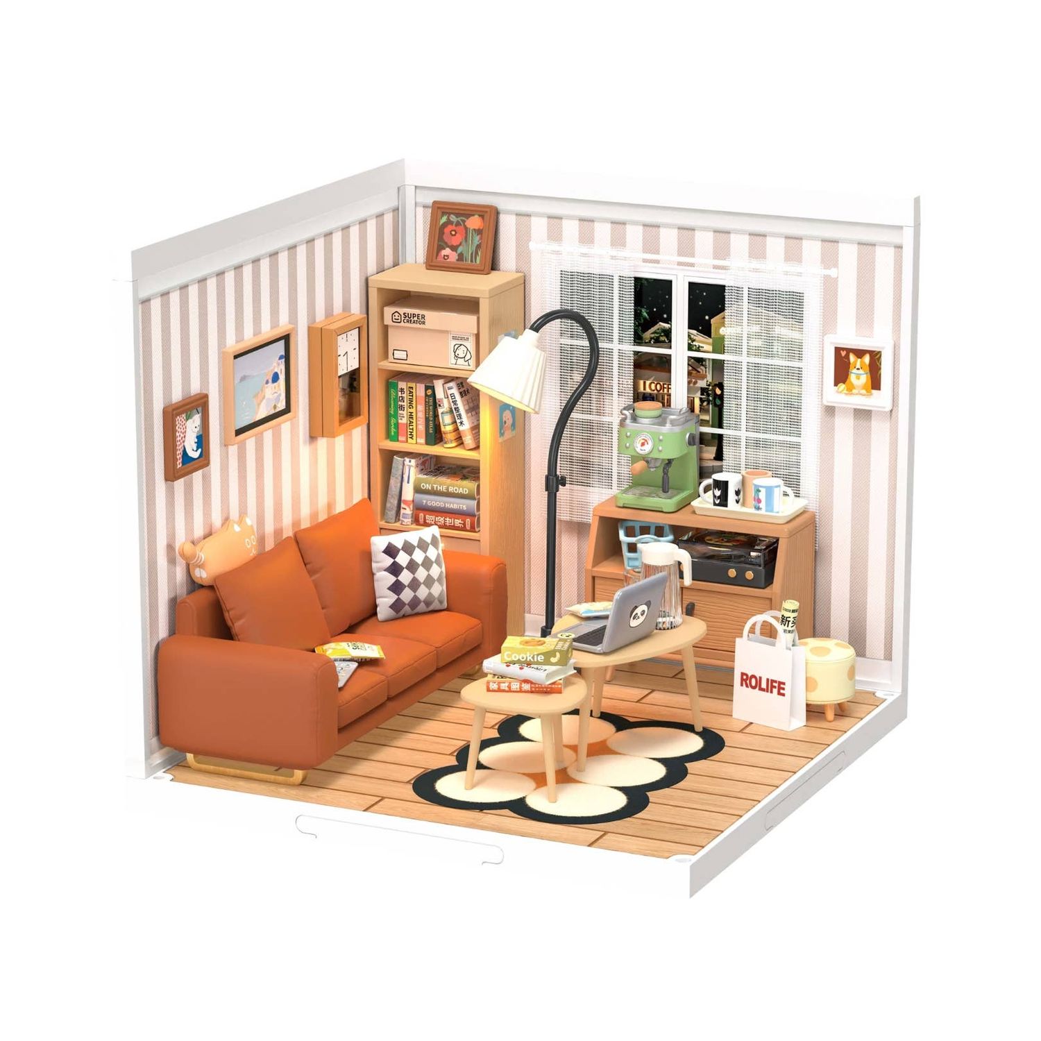 DIY Miniature House Kit: Cozy Living Lounge