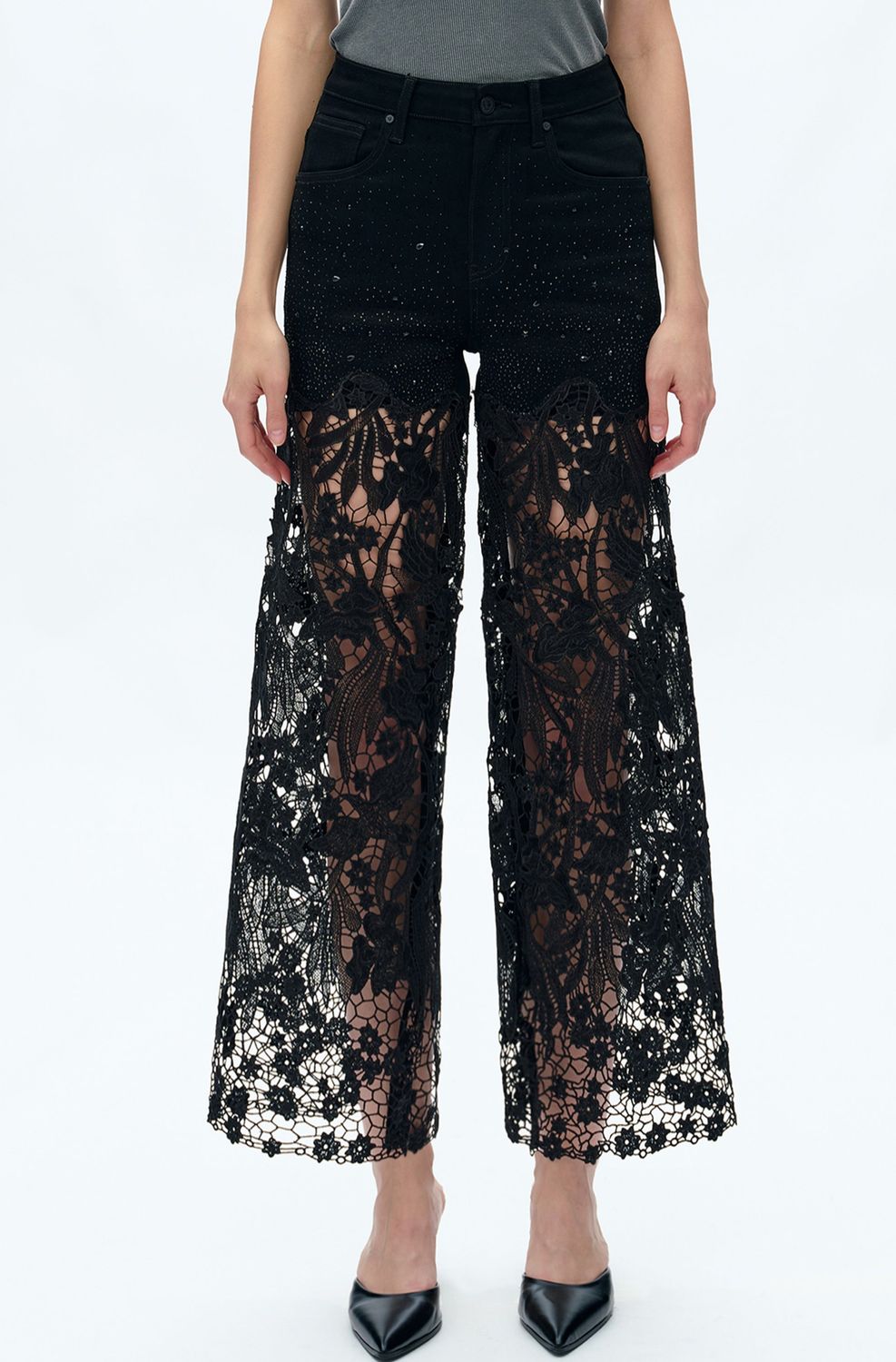 Mia Lace Jean, COLOR: BLACK, Size: 27