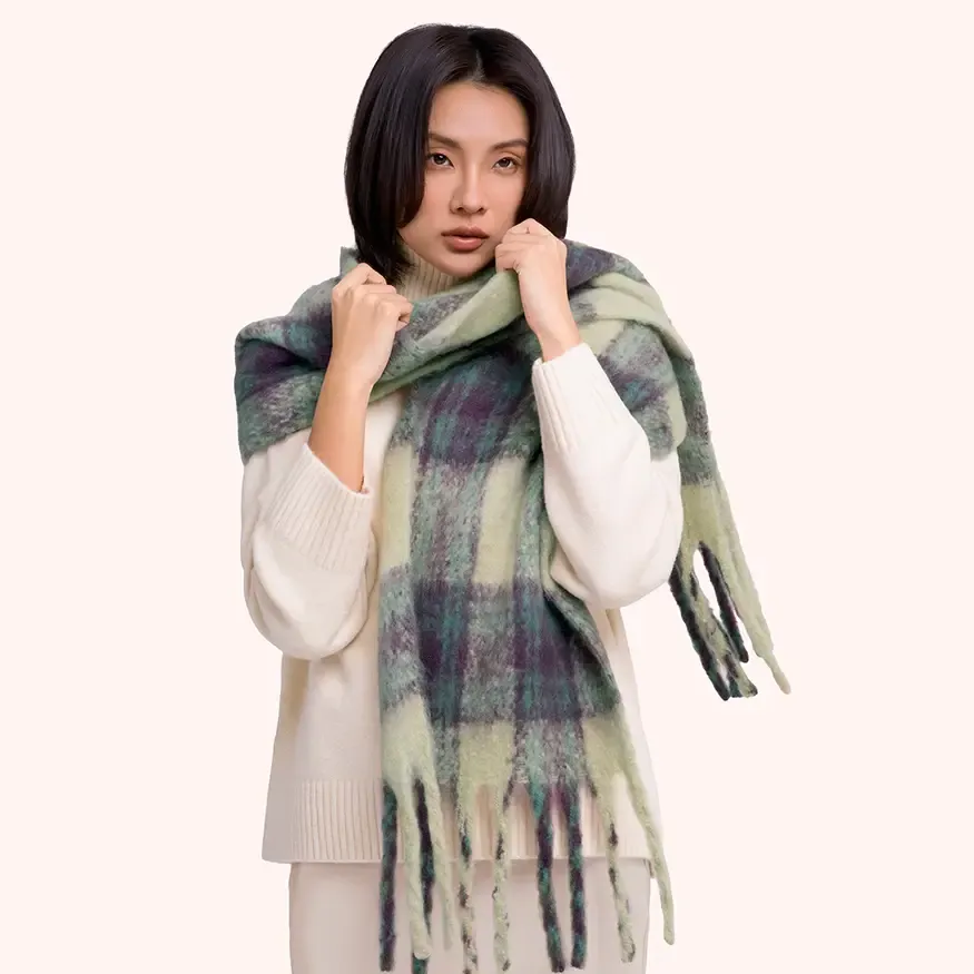 Flora Scarf, COLOR: Damson