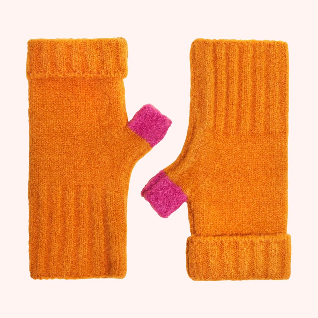 Cassia Wrist Warmers - Tangerine
