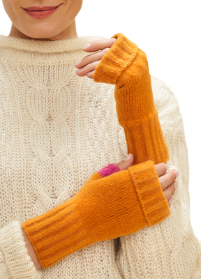 Cassia Wrist Warmers - Tangerine