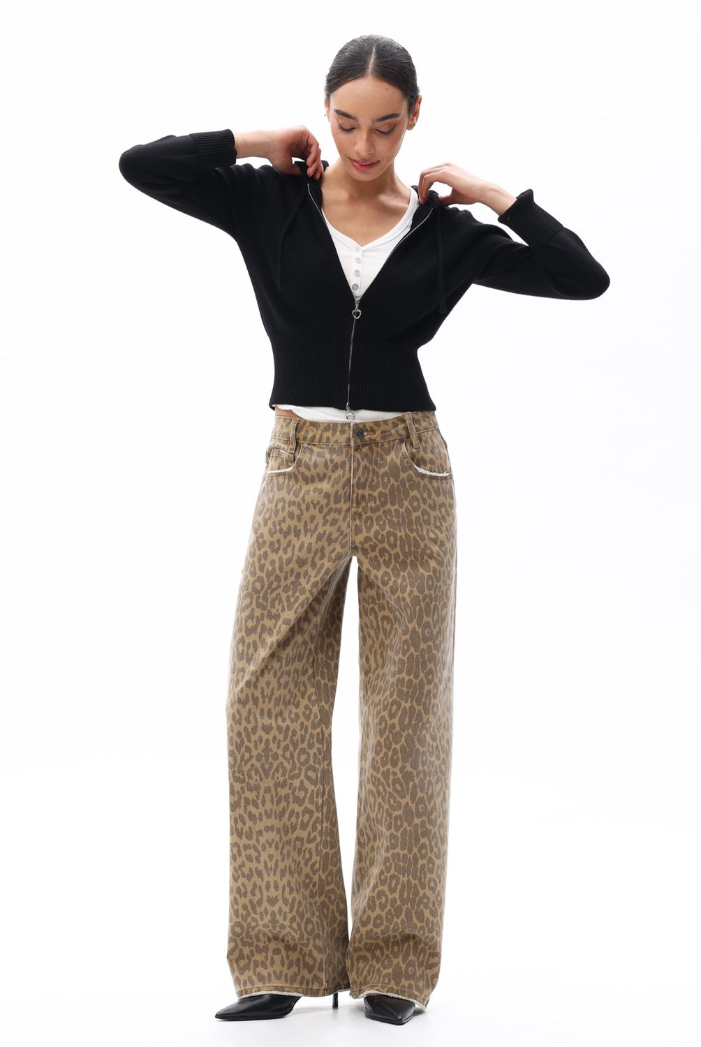 Evie Leopard Jean, COLOR: LEOPARD, Size: 27