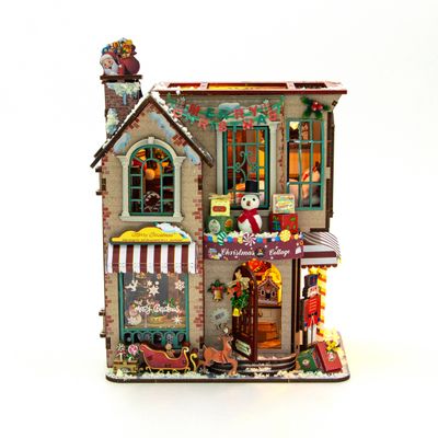 DIY Miniature House Kit: Christmas Cottage