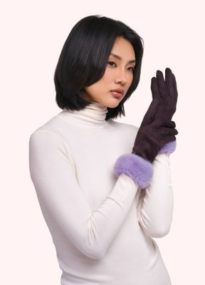 Bettina Faux Suede Fur Gloves