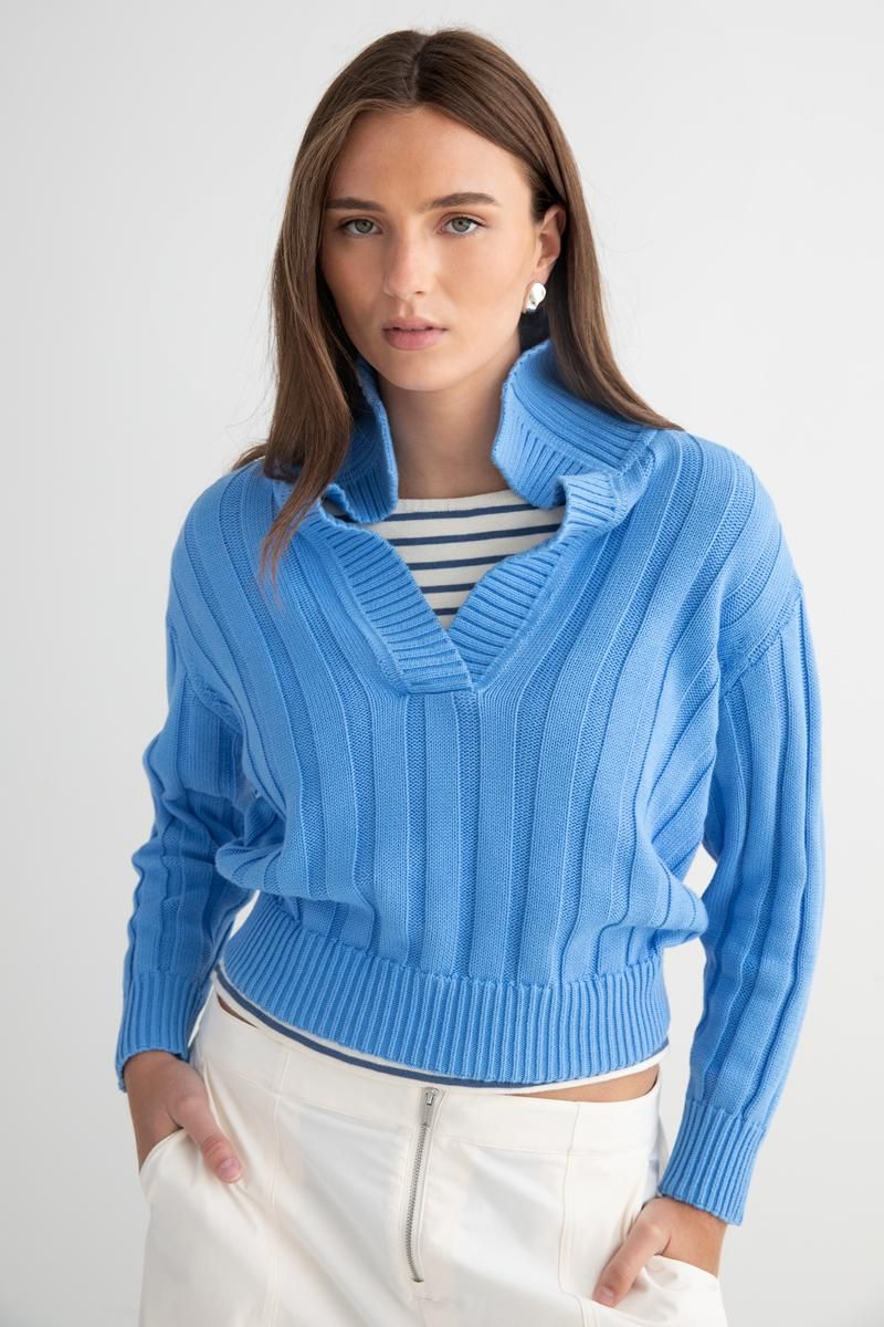 Josie Pullover Sweater, COLOR: POOL, Size: XS