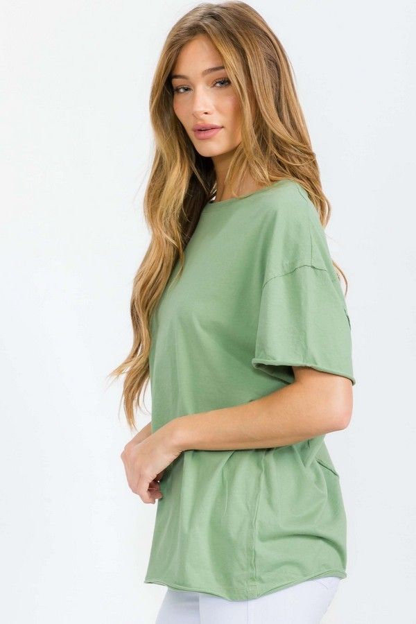 Grace Oversize Tee, COLOR: Green Tea, Size: S
