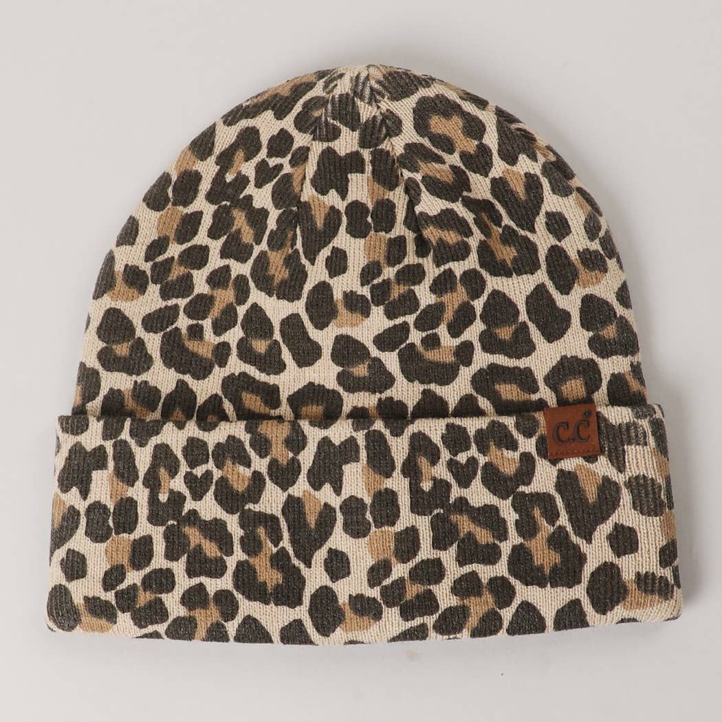 Leopard Pattern Beanie, COLOR: LPD, Size: One Size