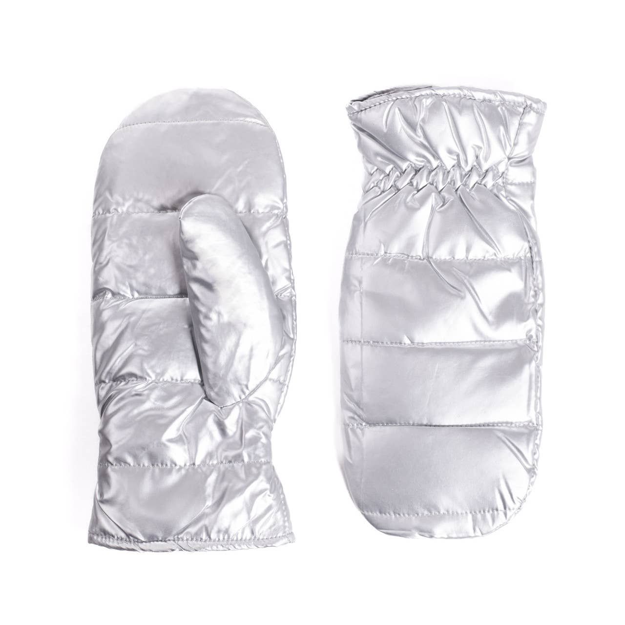 Metallic Puff Mitten, COLOR: Silver