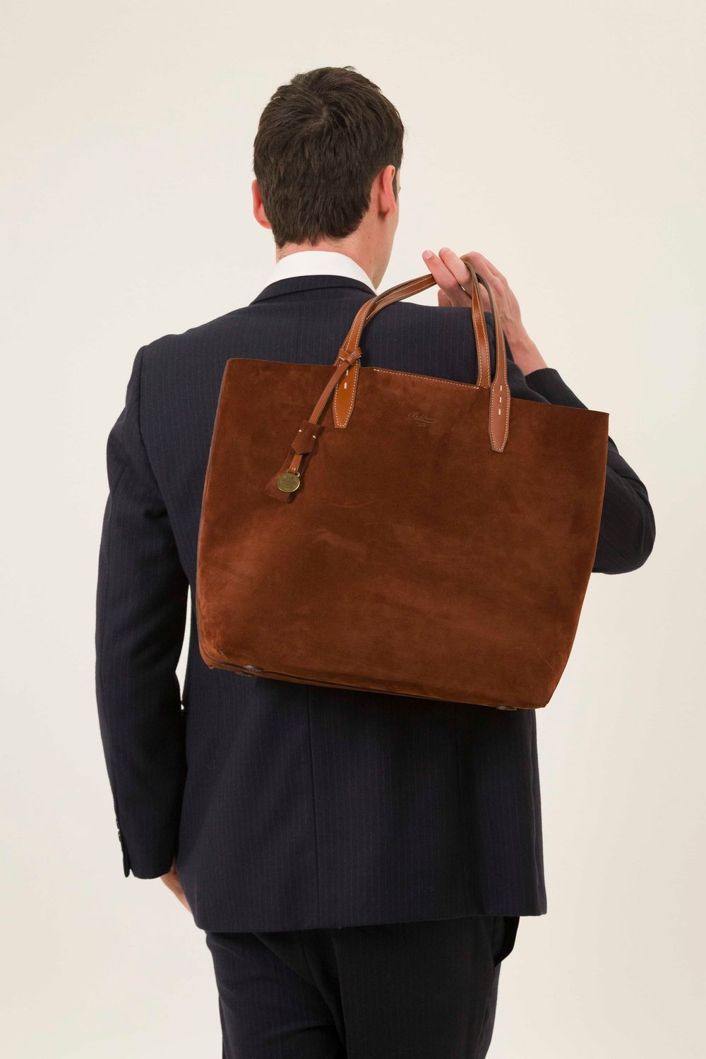 Leather Briefcase in Coccio